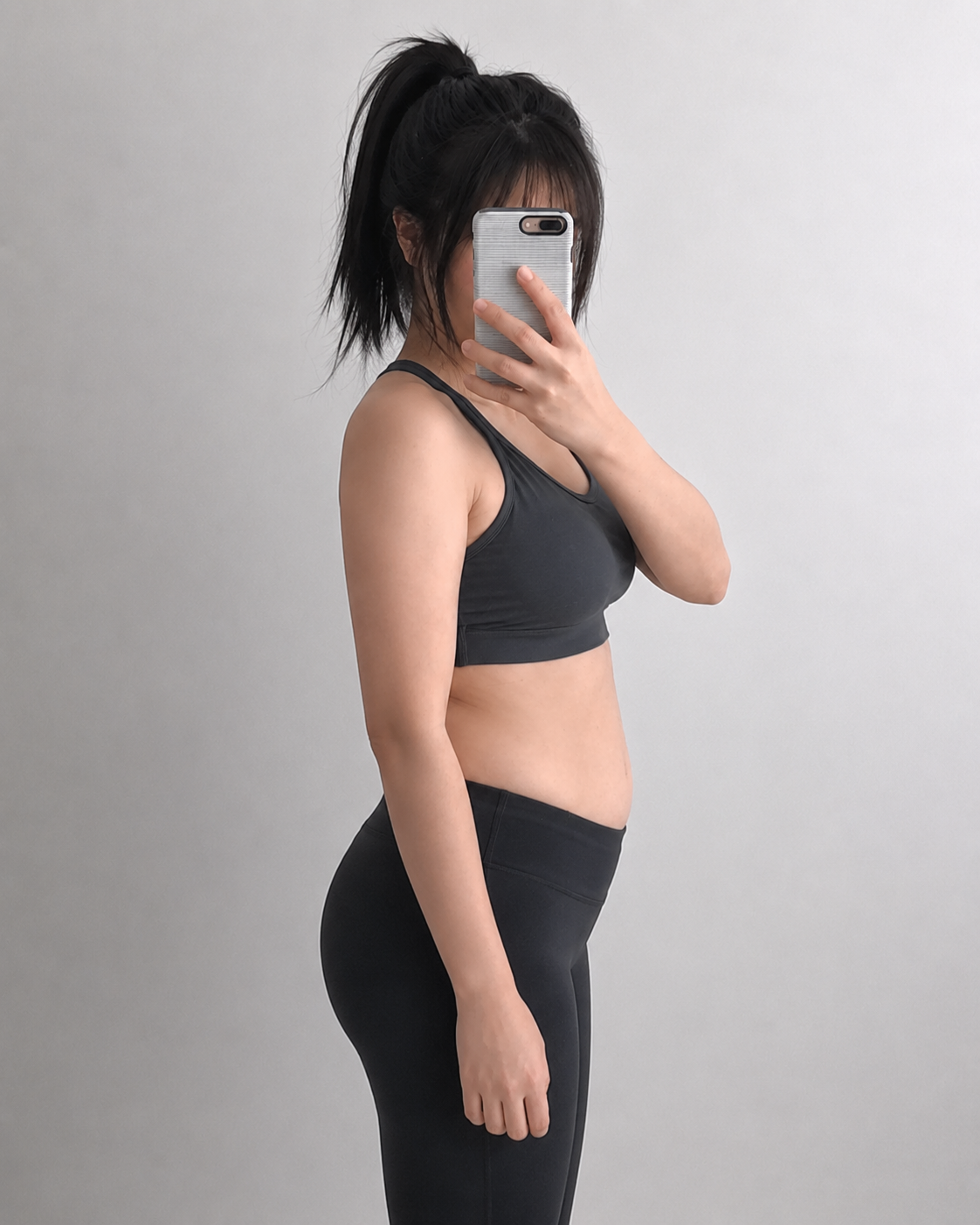 Customer progress photo before routine alternate angle